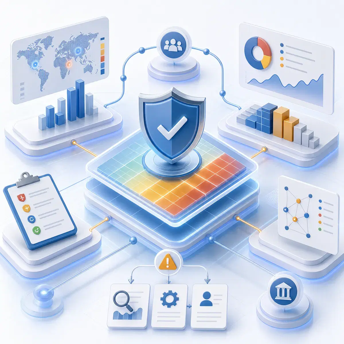 Illustration of a connected enterprise risk management system
