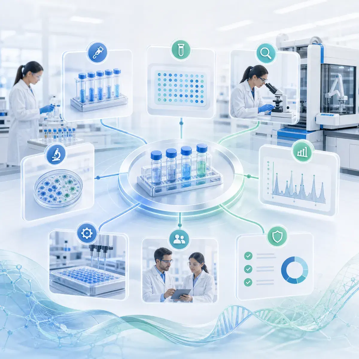 Illustration of a connected laboratory information management system