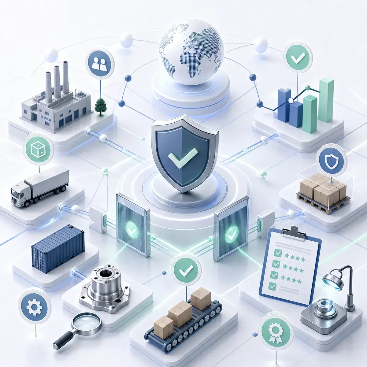 Illustration of a connected supplier quality management system